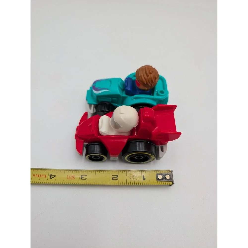 Fisher Price Little People Wheelies Toy Cars Red Teal Race Car Tractor 2019